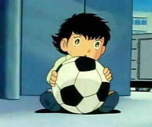 пазл Tsubasa Озора, Оливер Хаттон, японский ребенка, что является большим поклонником футбола